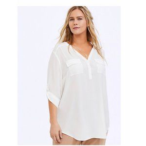 Harper Ivory Georgette Pullover Blouse Top